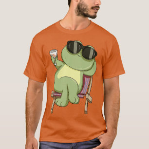 Cooler Frosch trinkt einen Glaswein T-Shirt