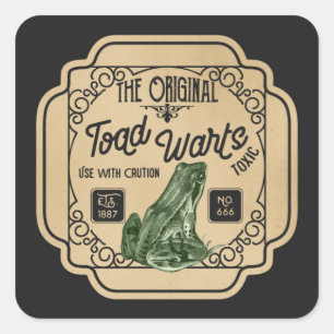 Cooler Frosch warzt Halloween Hexentrank Quadratischer Aufkleber