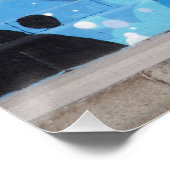 Cooler Frosch zwischen Spray Cans Graffiti Poster (Ecke)