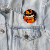 Cooler Fuchs mit Sonnenbrille Feuerfarbe Button (Beispiel)