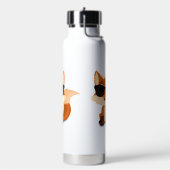 Cooler Fuchs mit Sonnenbrille Süße Cartoon Trinkflasche (Links)