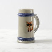 Cooler Fuchs mit Sonnenbrille Süßes Cartoon-Tier Bierglas (VorderseiteRechts)