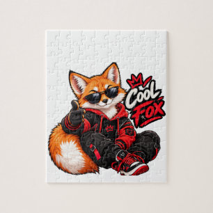 Cooler Fuchs-Puzzle – Stylische Fuchskunst-Jigsaw- Puzzle