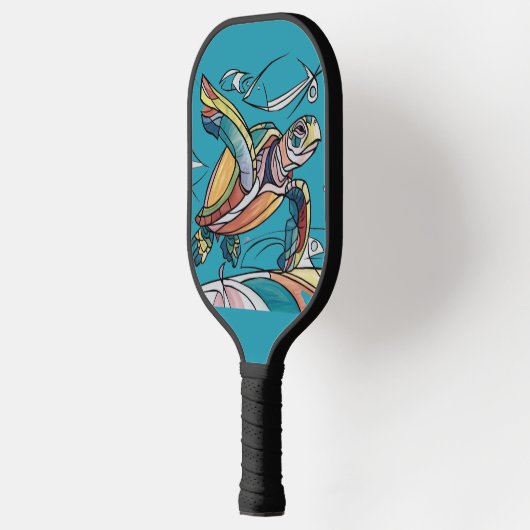 Cooler Fun Sea Turtle Beach Abstrakte Kunst Pickleball Schläger (Links)