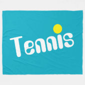 Cooler Fun weißer gelber TENNIS Text auf Azure Blu Fleecedecke (Vorderseite (Horizontal))