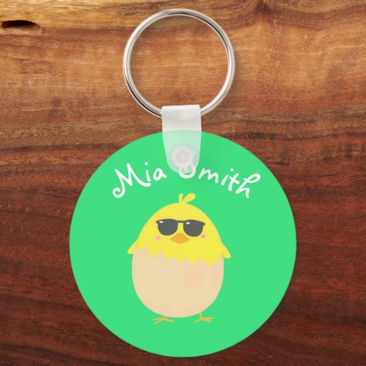 Cooler, funkelnder Ostergelber Küken Schlüsselanhänger (Vorderseite)