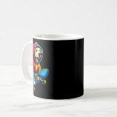 Cooler funky Hund Skateboard fahrender Hunde-Liebh Kaffeetasse (Vorderseite Links)