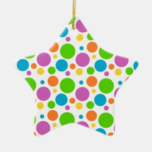 Cooler Funky mehrfarbiger Polka-Punkt-Muster-Kreis Keramikornament