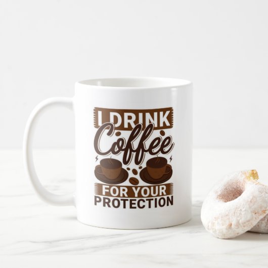 Cooler Funny Coffee Lover Sprichwort Kaffeetasse (Mit Donut)