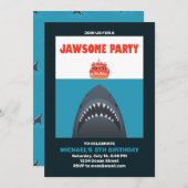 Cooler Funny Shark Geburtstag Einladung (Vorne/Hinten)