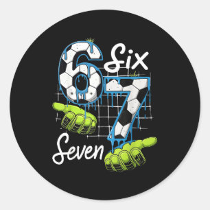 Cooler Fußball 67 Drip Hands Six Seven Gen Alpha M Runder Aufkleber