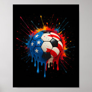 Cooler Fußballspieler Drip Sport Für Jungen Männer Poster