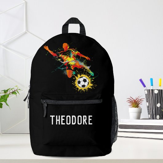 Cooler Fußballspieler Personalisierter Name Bedruckter Rucksack
