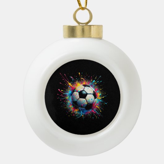 Cooler Fußballspielsport für Jungen Männer Frauen Keramik Kugel-Ornament (Vorderseite)