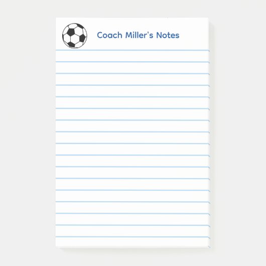 Cooler Fußballtrainer liniertes Benutzerdefiniert Post-it Klebezettel (Vorderseite)
