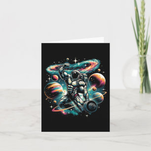 Cooler Galaxy Bodybuilder Astronaut auf der Bodybu Karte