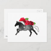 Cooler Galazy-Schwarz + Weißnebel mit Rose Postkarte (Vorne/Hinten)
