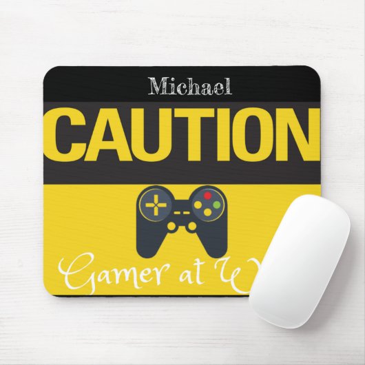 Cooler Gamer Gelb und Schwarz Mousepad (Mit Mouse)