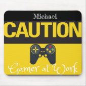 Cooler Gamer Gelb und Schwarz Mousepad (Vorne)