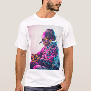 "Cooler Gamer Skeleton T - Shirt - Funny Gaming Sk