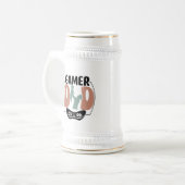 Cooler Gamer-Vater Wortkunst Bierglas (Vorderseite Links)