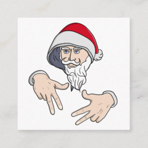 Cooler Gangsta Hip Hop Hand Rap Weihnachtsmann Begleitkarte