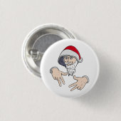 Cooler Gangsta Hip Hop Hand Rap Weihnachtsmann Button (Vorne & Hinten)