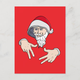 Cooler Gangsta Hip Hop Hand Rap Weihnachtsmann Feiertagspostkarte
