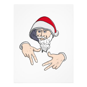 Cooler Gangsta Hip Hop Hand Rap Weihnachtsmann Fotodruck