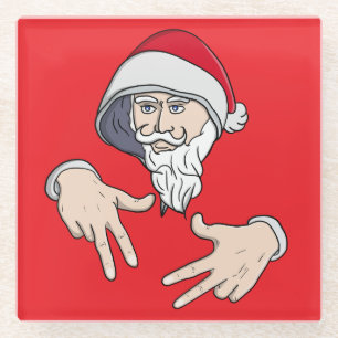 Cooler Gangsta Hip Hop Hand Rap Weihnachtsmann Glasuntersetzer