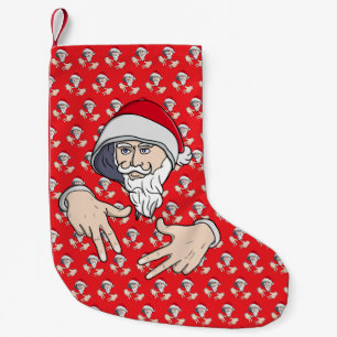 Cooler Gangsta Hip Hop Hand Rap Weihnachtsmann Kleiner Weihnachtsstrumpf
