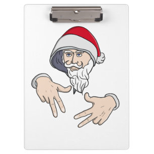 Cooler Gangsta Hip Hop Hand Rap Weihnachtsmann Klemmbrett