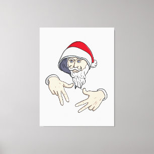 Cooler Gangsta Hip Hop Hand Rap Weihnachtsmann Leinwanddruck