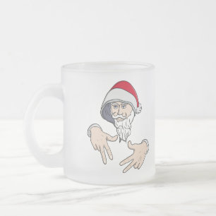 Cooler Gangsta Hip Hop Hand Rap Weihnachtsmann Mattglastasse