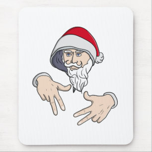Cooler Gangsta Hip Hop Hand Rap Weihnachtsmann Mousepad