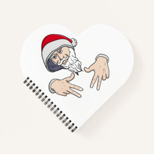 Cooler Gangsta Hip Hop Hand Rap Weihnachtsmann Notizblock