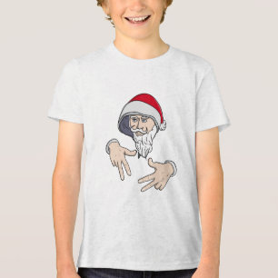 Cooler Gangsta Hip Hop Hand Rap Weihnachtsmann Tri-Blend Shirt