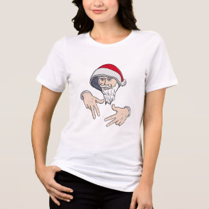Cooler Gangsta Hip Hop Hand Rap Weihnachtsmann Tri-Blend Shirt