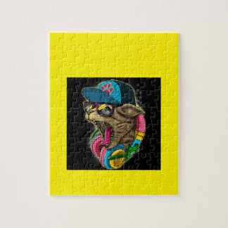 cooler Gangster, der auf Katze klopft Puzzle