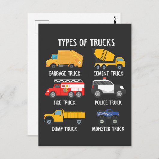 Cooler Garbage Truck Kids Müll Recycelnd Fahrer Postkarte (Vorne/Hinten)