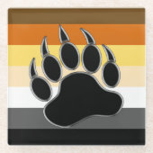Cooler Gay Bear Pride Flag Bear Paw Glasuntersetzer (Vorderseite)
