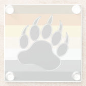 Cooler Gay Bear Pride Flag Bear Paw Glasuntersetzer (Rückseite)