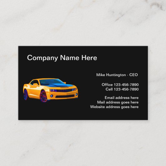 Cooler Gebrauchtwagenhändler Visitenkarte (Vorderseite)