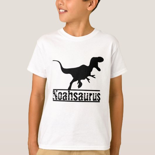 Cooler Geburtstag Personalisierter Dinosaurier-Shi T-Shirt (Vorderseite)