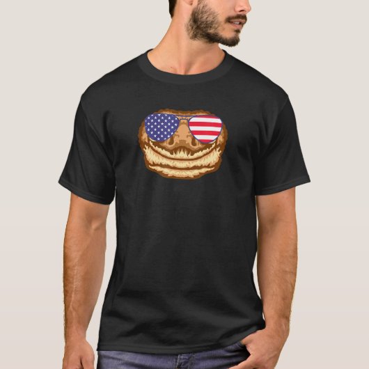 Cooler Gecko mit US-Flaggensonnenbrille in den USA T-Shirt (Vorderseite)