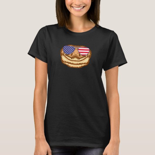 Cooler Gecko mit USA-Flagge-Sonnenbrille USA Ameri T-Shirt (Vorderseite)