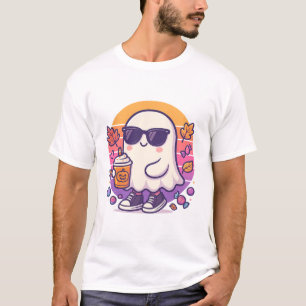 Cooler Geist mit Kürbisgewürz - Retro Halloween T-Shirt