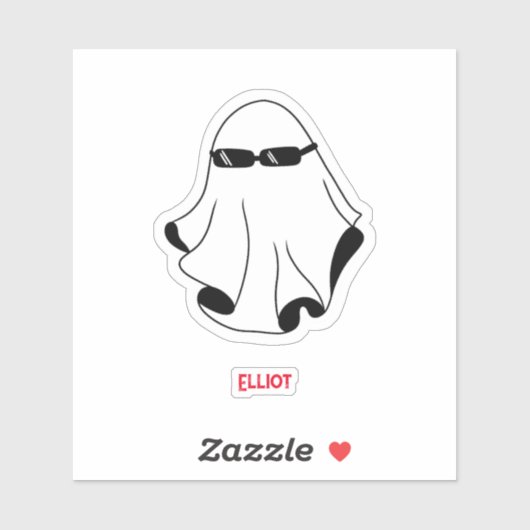 Cooler Geist mit schwarzer Sonnenbrille Aufkleber (Blatt)