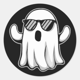 Cooler Geist mit Sonnenbrille Runder Aufkleber
