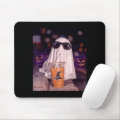 Cooler Geist trinkt kalten Kaffee Halloween Mousepad (Mit Mouse)